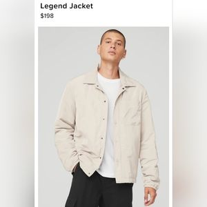 BRAND NEW ALO Yoga Legend Zip Up Jacket Mens Large Bone